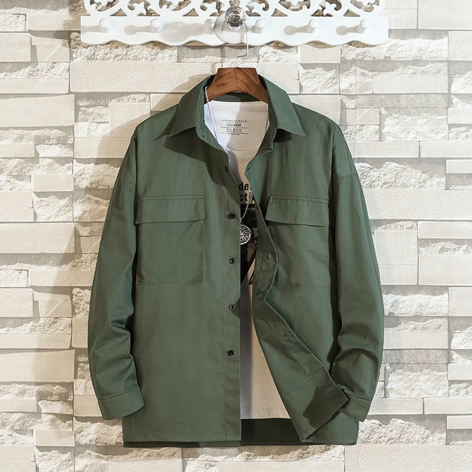 長袖コットンシャツ 大サイズ 綿 タートルネック 綿デニムシャツ ため ジーンズシャツ カジュアル シャツ Aliexpress