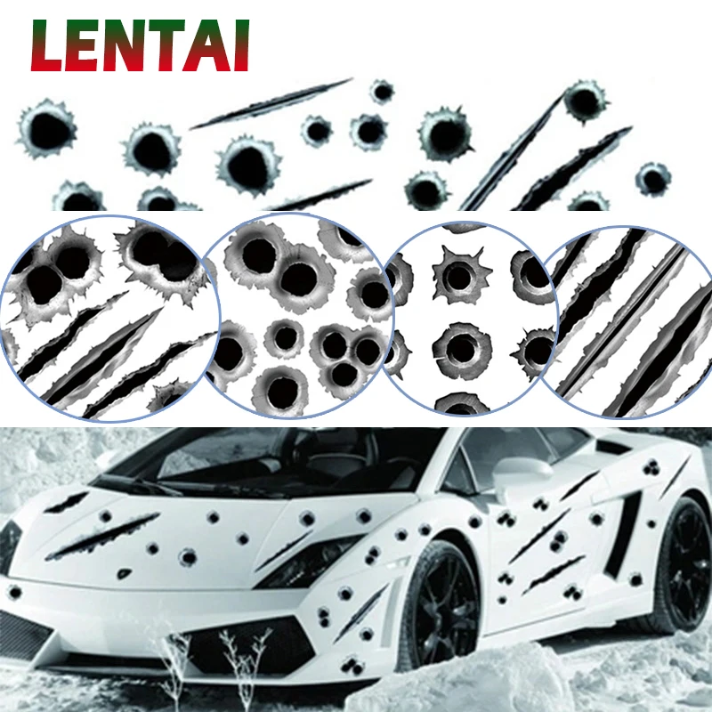 Tanie LENTAI samochodów naklejka pokrywa dziura po kuli 3D stylizacji dla Seat Leon Ibiza Skoda