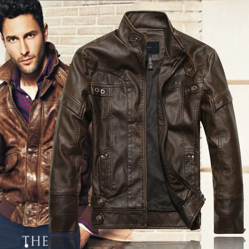 

dropshipping Men jaqueta de couro masculina men's cosplay motorcycle leather party costume coat NEW top quality Leather Jacket