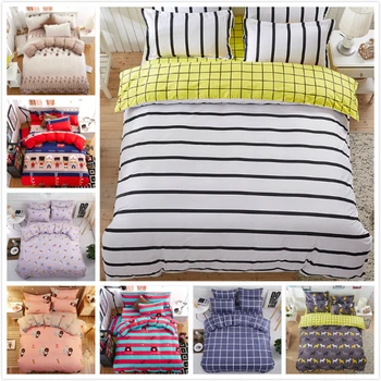 

Classical Stripe Simple Style 3/4 pcs Bedding Set Adult Couple Kids Bed Linen Bedspread Single Queen King Size Quilt Duvet Cover