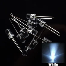100 шт/ 5 мм круглый супер яркий белый светодиодный светильник Диод комплект