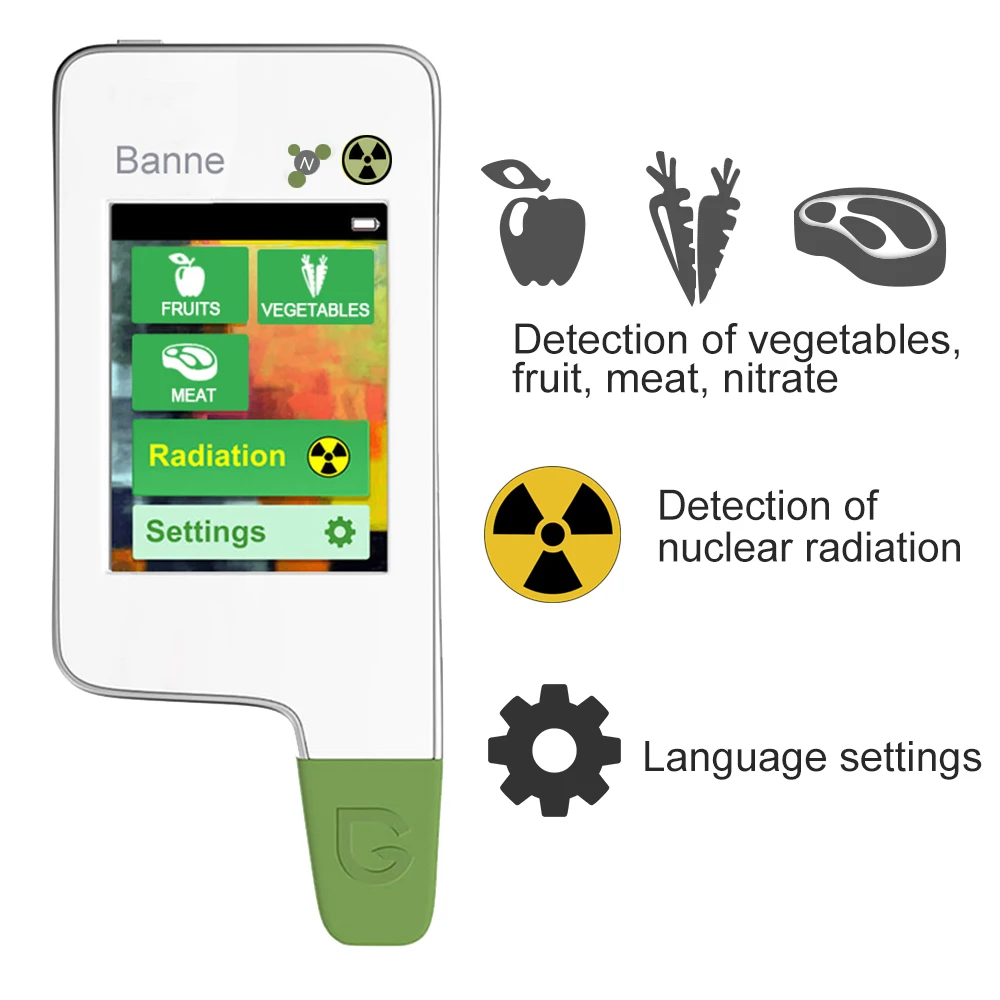 Цифровой сенсорный экран радиационный детектор, портативный тестер для пищевых продуктов, нитрат и тестер для пищевых продуктов и барбекю термометр, светодиодный цифровой термометр