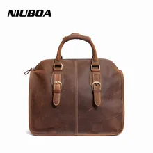 NIUBOA Vintage Bolsos de Hombro de Cuero 100% Genuino Bolso de Cuero de Totalizador de Las Mujeres Bolsos de piel de Vaca Cuero de Caballo Loco Bolsa de Mensajero
