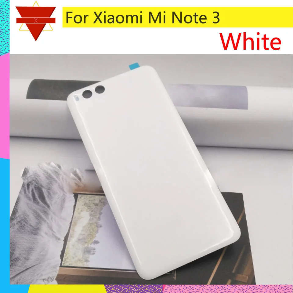 10шт \ лот 5," задняя крышка Bttery для Xiaomi Mi Note 3 задняя крышка батарейный чехол 3D стеклянный корпус Защита шасси с наклейкой