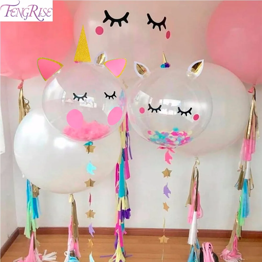 

FENGRISE Pink Unicorn Party Balloon Cake Topper Baloon Unicorn Birthday Ballon Cake Topper Kids Baby Shower Party Decorations