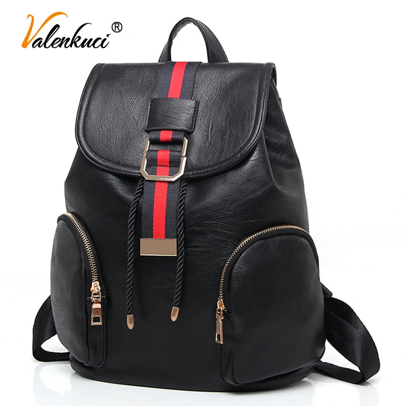 Valenkuci new 2017 women backpack fashion women leather backpacks girls school bags shoulder bags backpacks female