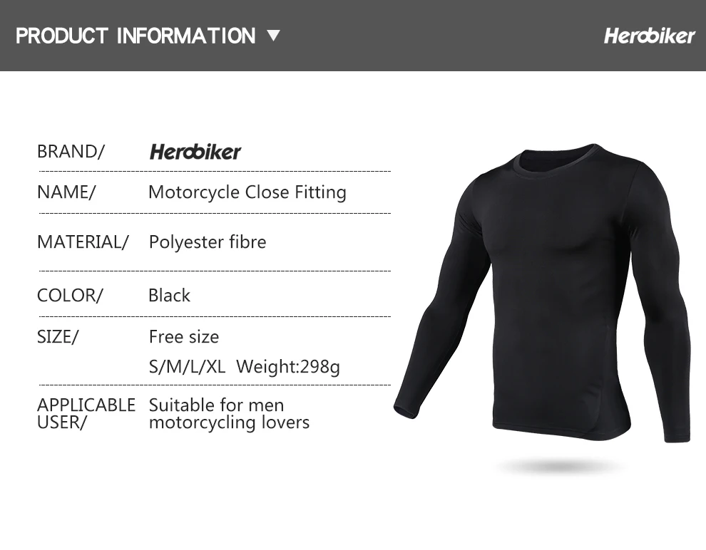 HEROBIKER Motorcycle Thermal Underwear Set Men's Motorcycle Skiing Winter Warm Base Layers Tight Long Johns Tops & Pants Set motorcycle shoe protector