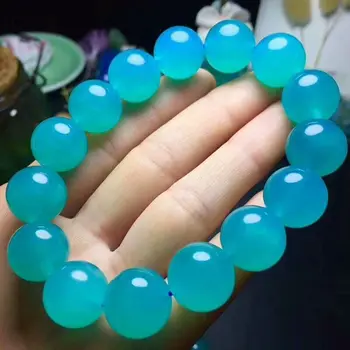 

Natural Crystal Bracelet Amazonite From Mozambique Gemstone 15-14mm AAA Free Shipping