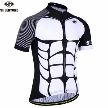 

Bicycle Sport Wear With Abdominal Muscles Unisex Mountain Bike Clothing Quick Dry Anti-sweat Pocket Short Sleeve Cycling Jersey