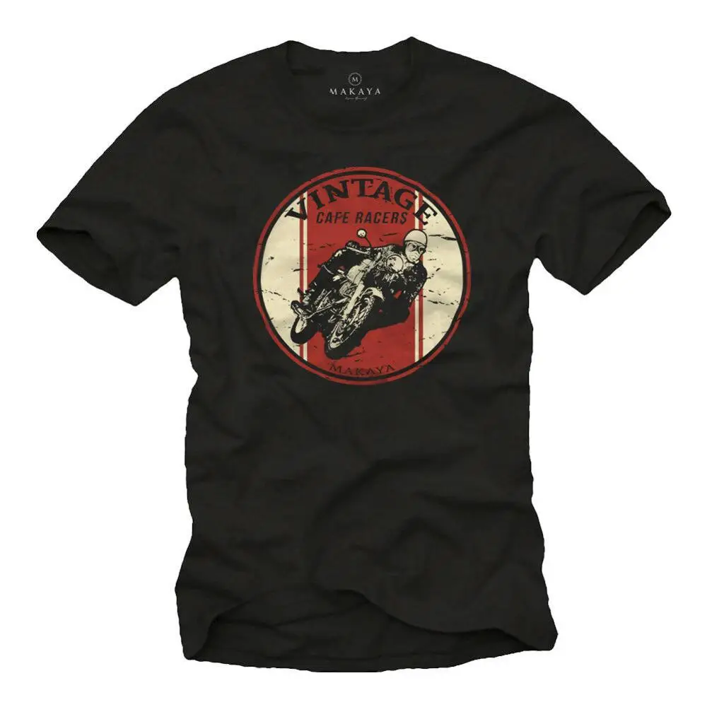 

Vintage Oldtimer Motorrad T-Shirt mit Cafe Racer - Manner Biker Shirt