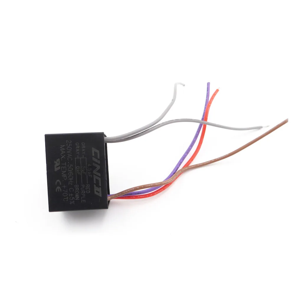 

CBB61 4.5uF+5uF+6uF 250V 5 wires Motor Run Capacitor electrical fan 3/4/5 Speed electric fanners Electronic Regulator Cable