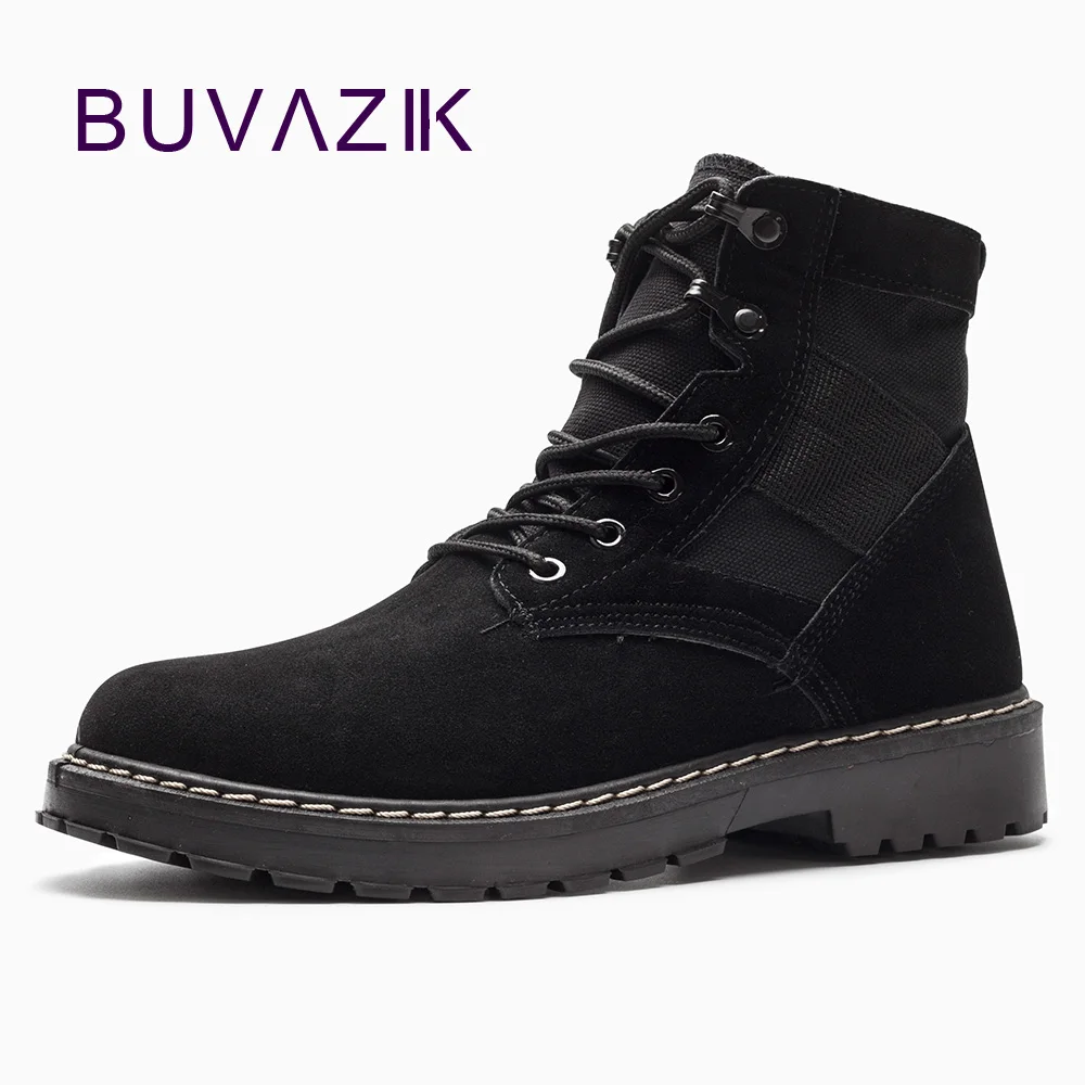 

BUVAZIK 2018 spring and autumn men's boots canvas light desert boots rubber sole hard-wearing Outdoor hiking shoes army boots