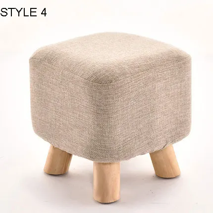 5 видов стилей современный стул твердый деревянный табурет творчески износ обуви Ткань диван стул скамья дома 28*28*28.5 см - Цвет: style 4