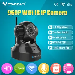 VStarcam C37A Беспроводная IP Камера инфракрасный P2P камера видеонаблюдения с WiFi Pan/веб-камера с возможностью наклона Крытый Камера черный
