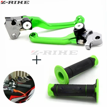 

motorcycle brake lever and hand grip Dirt Bike Pivot Brake Clutch Levers for Kawasaki KX250F KX250 KX450F KLX450R KX250F SX 85