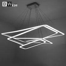 Bwart Современные светодиодные люстры роскошные Гостиная светодиодные лампы большие прямоугольные кадров висит Освещение светильники Люстры блеск