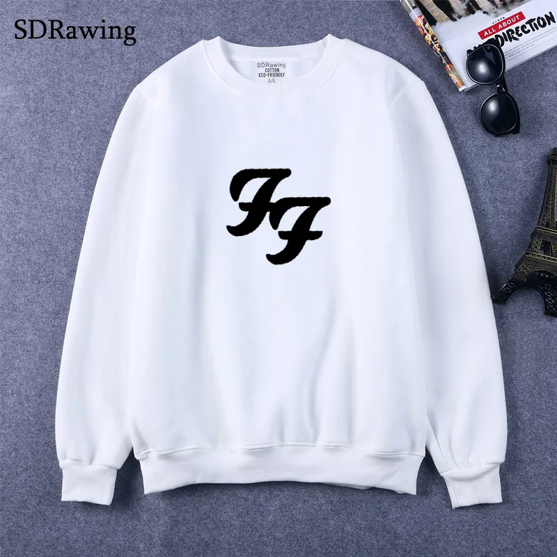 

Foo Fighters Print New Fashion Long sleeves Letter Harajuku Print Girl Pullovers Tops O-neck Woman Hooded sweatshirt