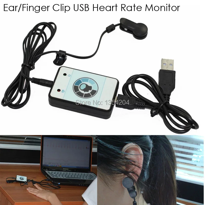 Infrared Ear/Finger Sensor USB Heart Rate Monitor, Pulse USB Key With