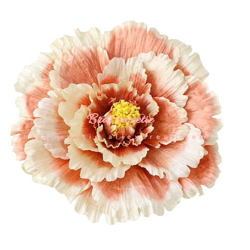 30 см шелковые искусственные цветы бумажные цветы розы Пион голова день рождения фон Свадебные настенные украшения вечерние принадлежности - Цвет: orange