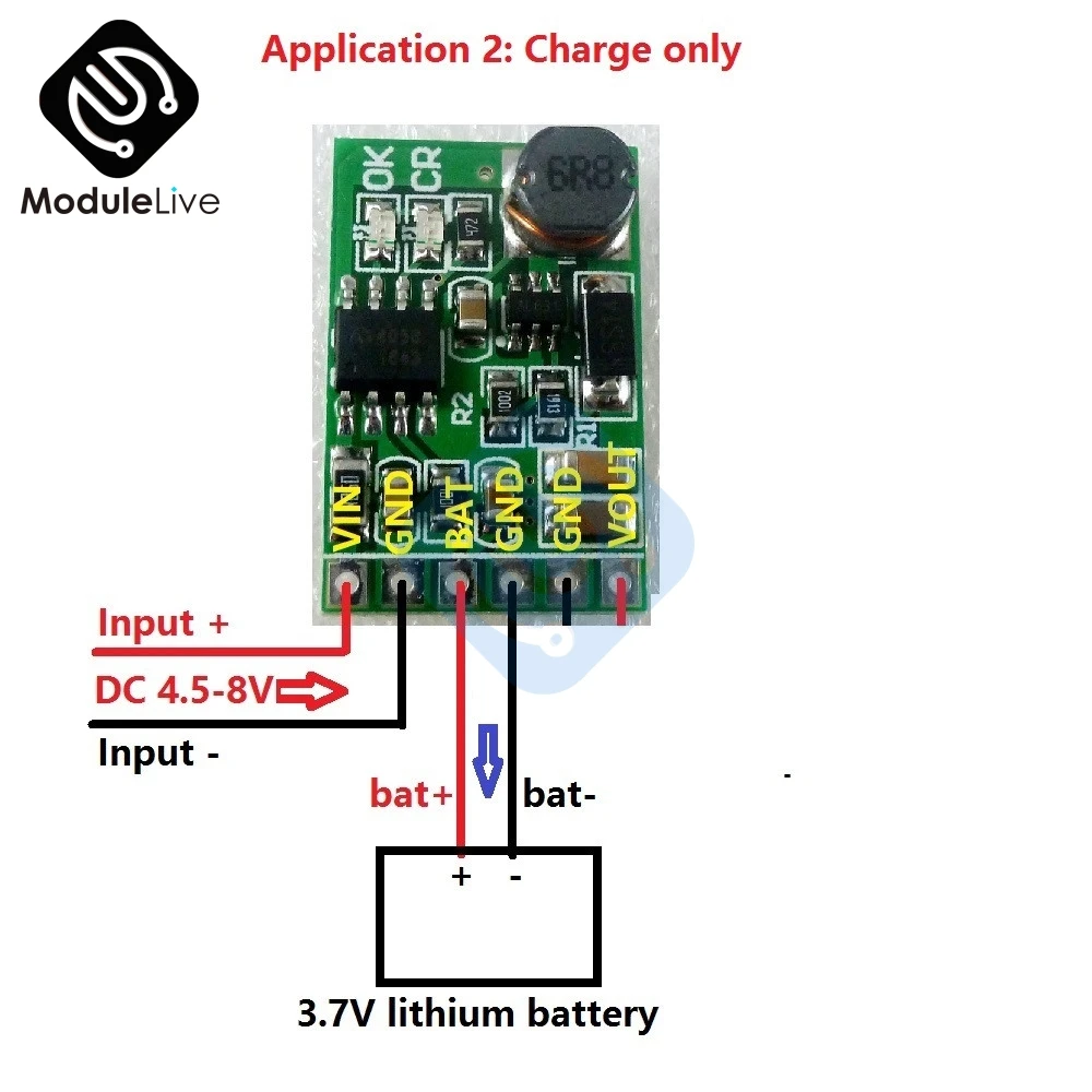 DC 5V UPS мобильный Мощность Diy борту модуль 6 Вт Зарядное устройство повышающий преобразователь для 3,7 V 18650 Литий Батарея для MCU макетная плата