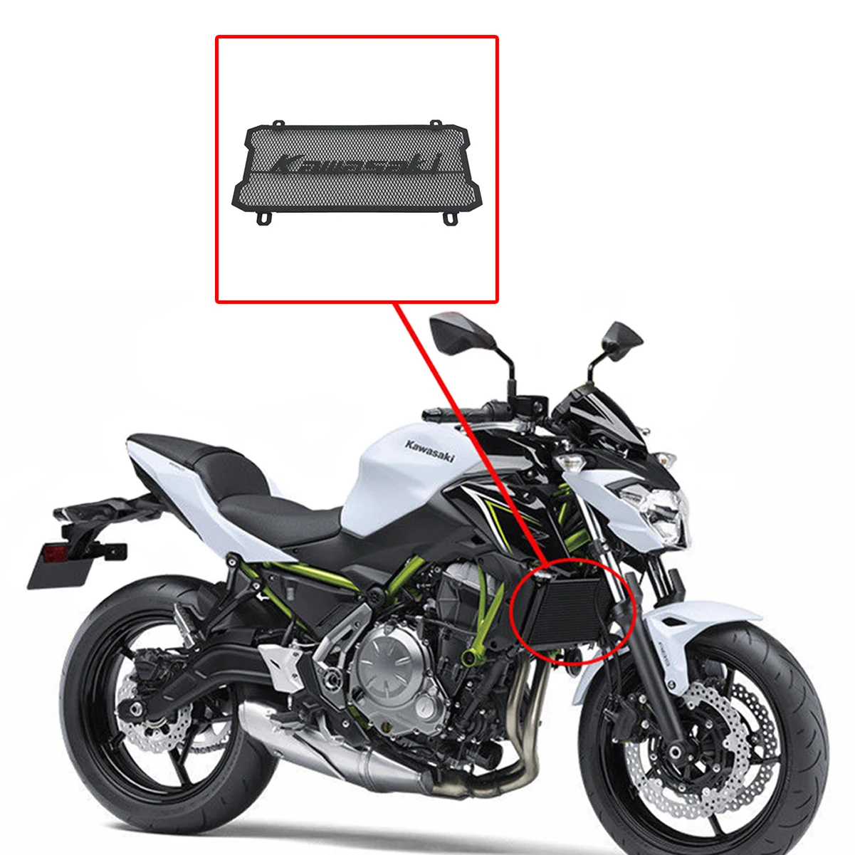 

Motorcycle Accessories Stainless Steel Radiator Grille Grill Guard Cover Radiator Protector For Kawasaki Z650 z 650 2016-2018