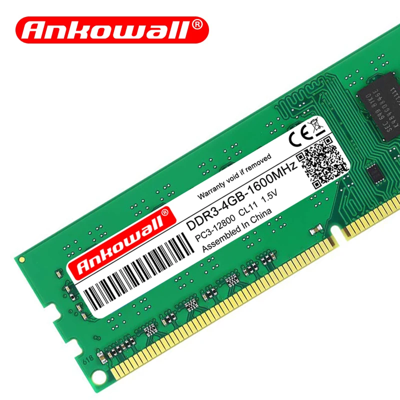 

Ankowall DDR3 4GB ram 1600/1333MHz Desktop DIMM Memory 1.5V DDR 3 motherboard RAM Lifetime Warranty