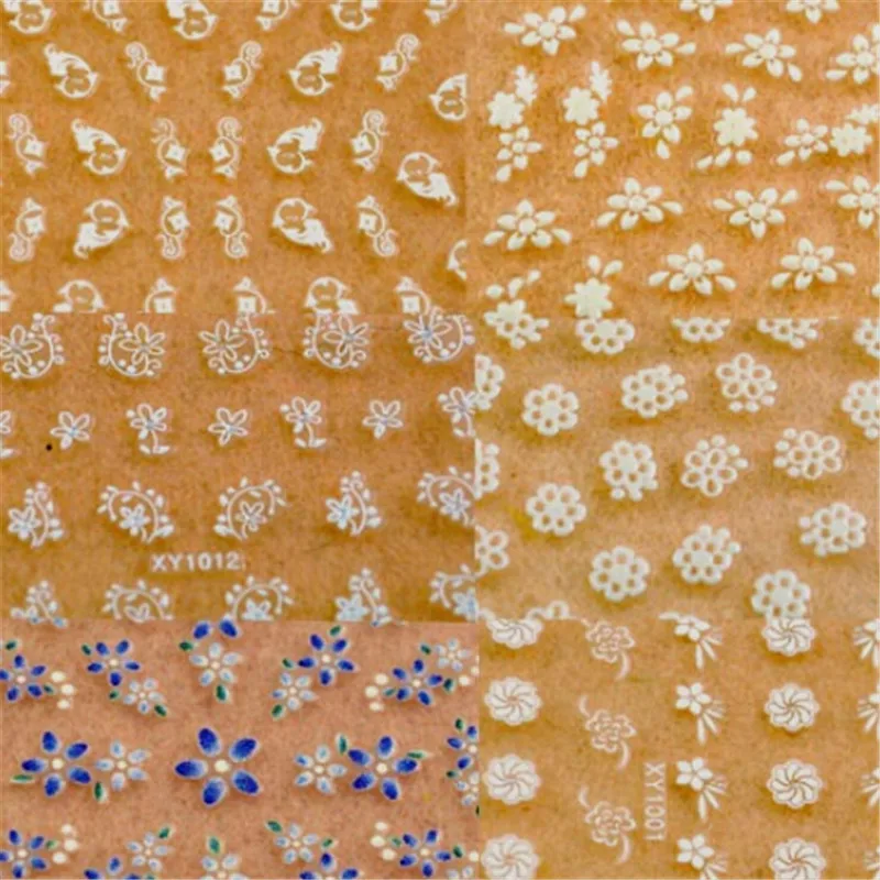 10 листов цветочный узор переводная наклейка для дизайна ногтей косметические обертывания Фольга для переноса картинки лак DIY украшения-35