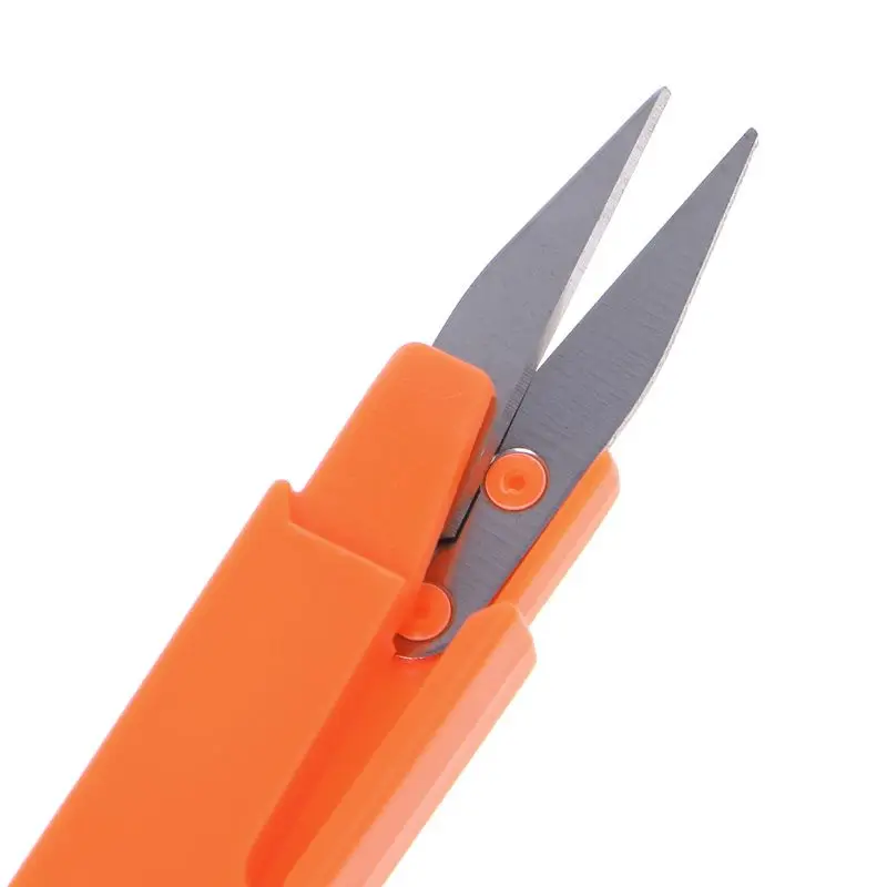 Бытовые швейные ножницы для резки ниток, поперечные швейные ножницы для лески, u-образная пластиковая ручка, ручной инструмент