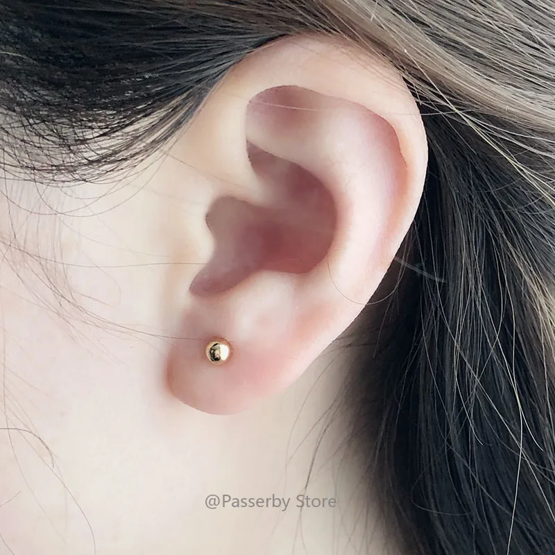 14K Gold Filled 6mm Round Ball Stud Earrings