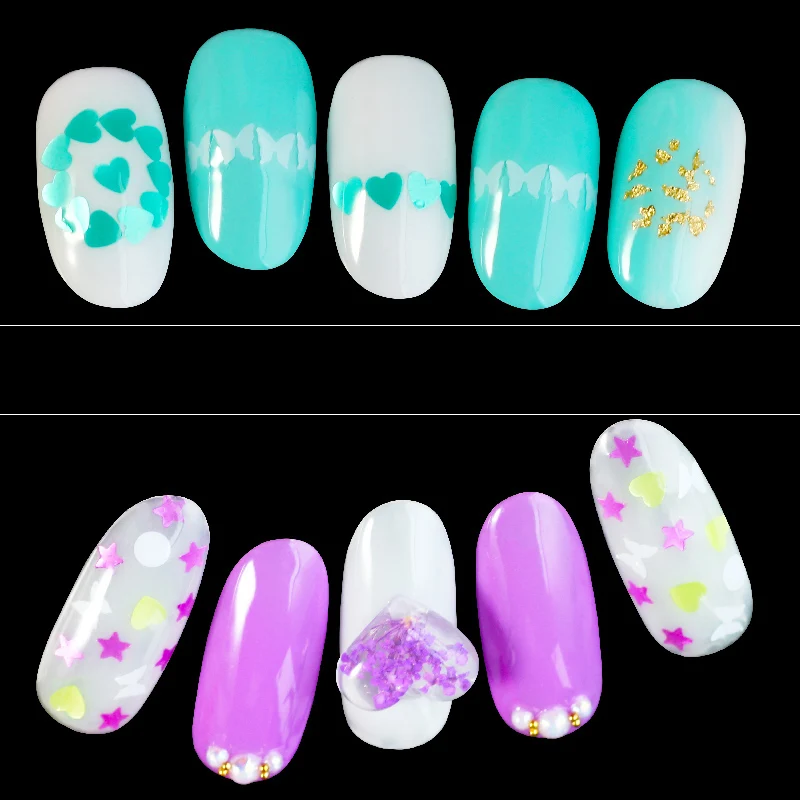 

Mtssii Mixed Size Nail Sequins Paillettes Butterfly Heart Round Stars Design Ultra Thin Flakes Nail Art Tips Manicure Decoration