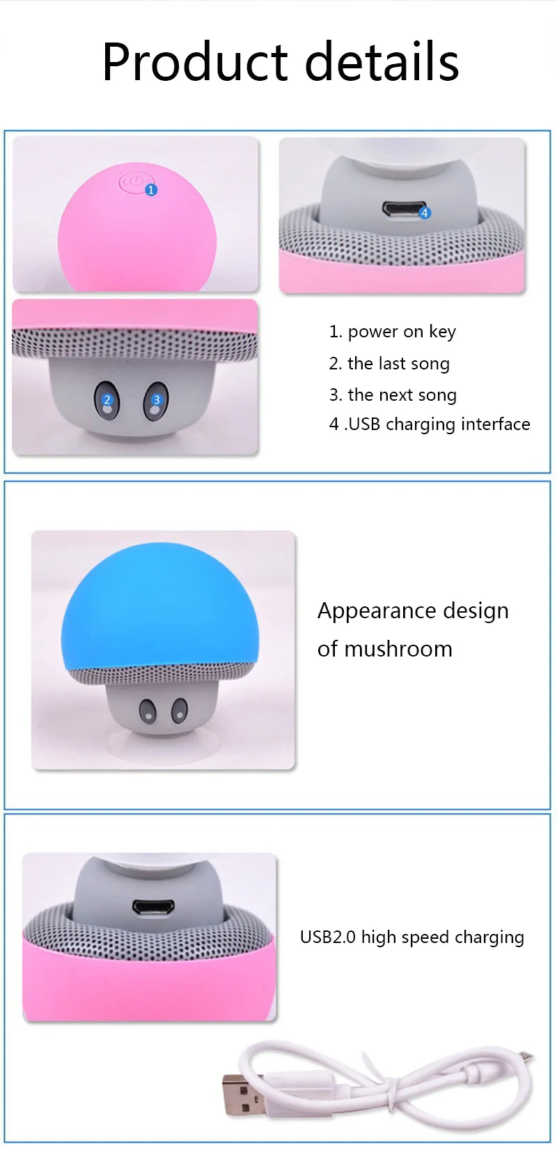 Soporte динамик Mp3 плеер Bluetooth музыкальный телефон держатель Мини Гриб подставка для Xiaomi iPhone samsung разъем поддержка