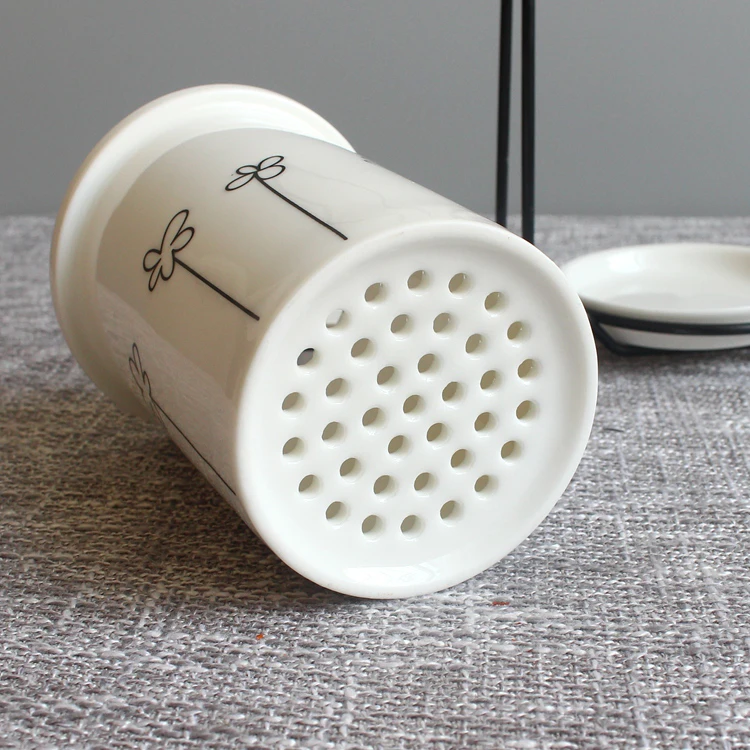 Ceramic Chopsticks Tube Tableware Storage Set Spoon Chopsticks Storage Rack Bucket Knife Fork Storage Box Kitchen Utensils