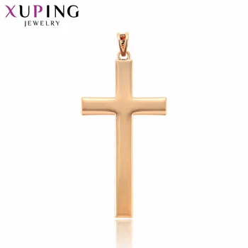 

Xuping Luxury Jesus Seris Cross Necklace Pendants Religion Series Rose Gold Color Fashion Jewelry For Women S111,6-33438