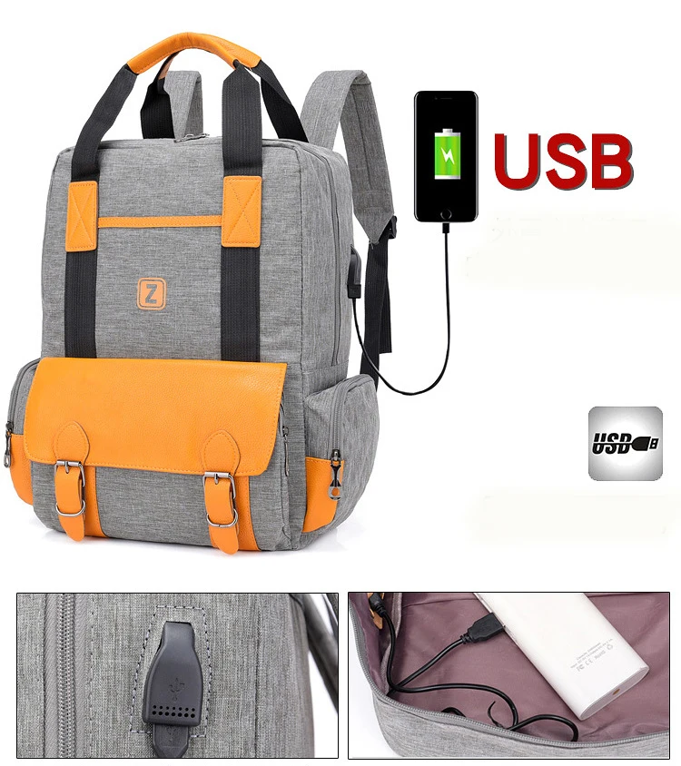 Сумка для подгузников USB сумка для подгузников мумия рюкзак папы большая емкость водостойкая Повседневная сумка для ноутбука перезаряжаемый держатель для бутылки
