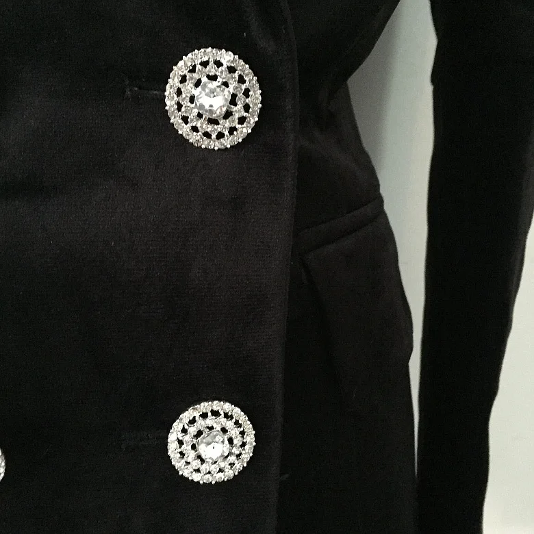 European style women double breasted velvet jackets coat Chic elegant Blazers jackets D753