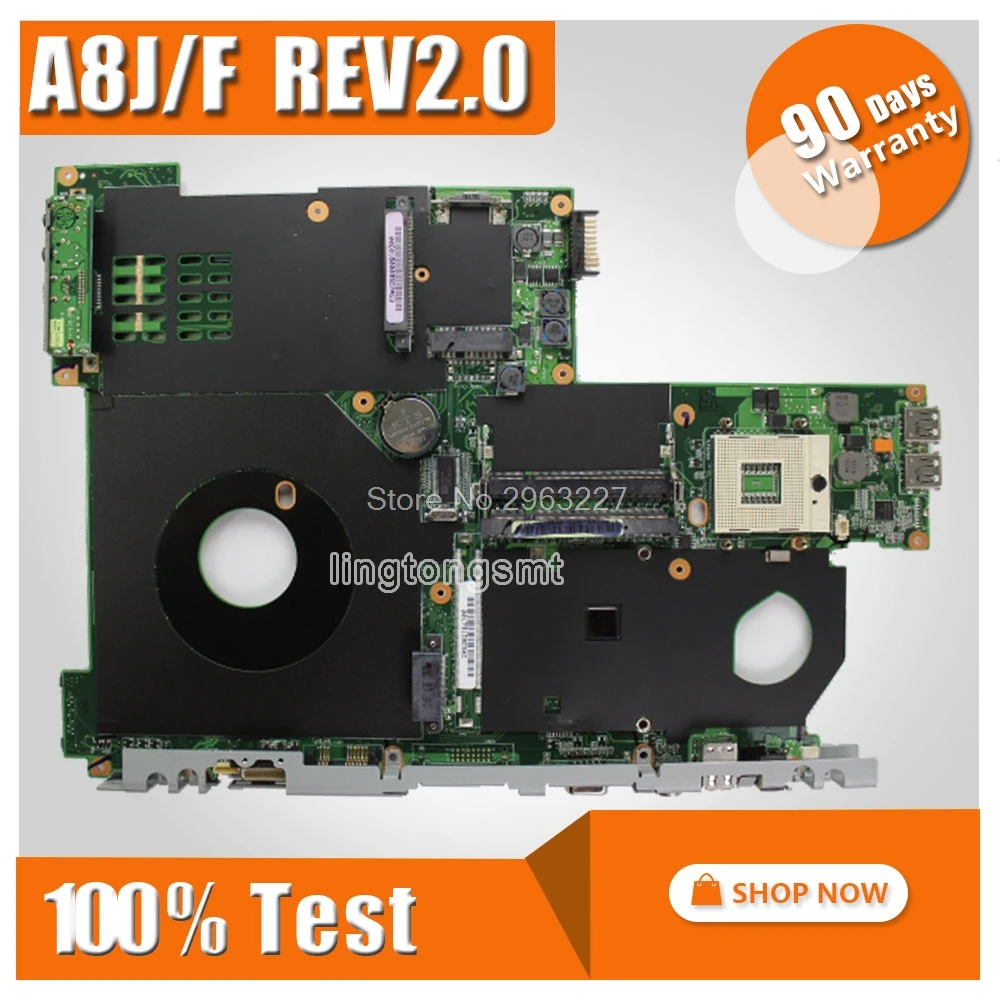 

Original Laptop Motherboard for ASUS A8J A8F REV2.0 Series Mainboard 100% tested 90 days warranty