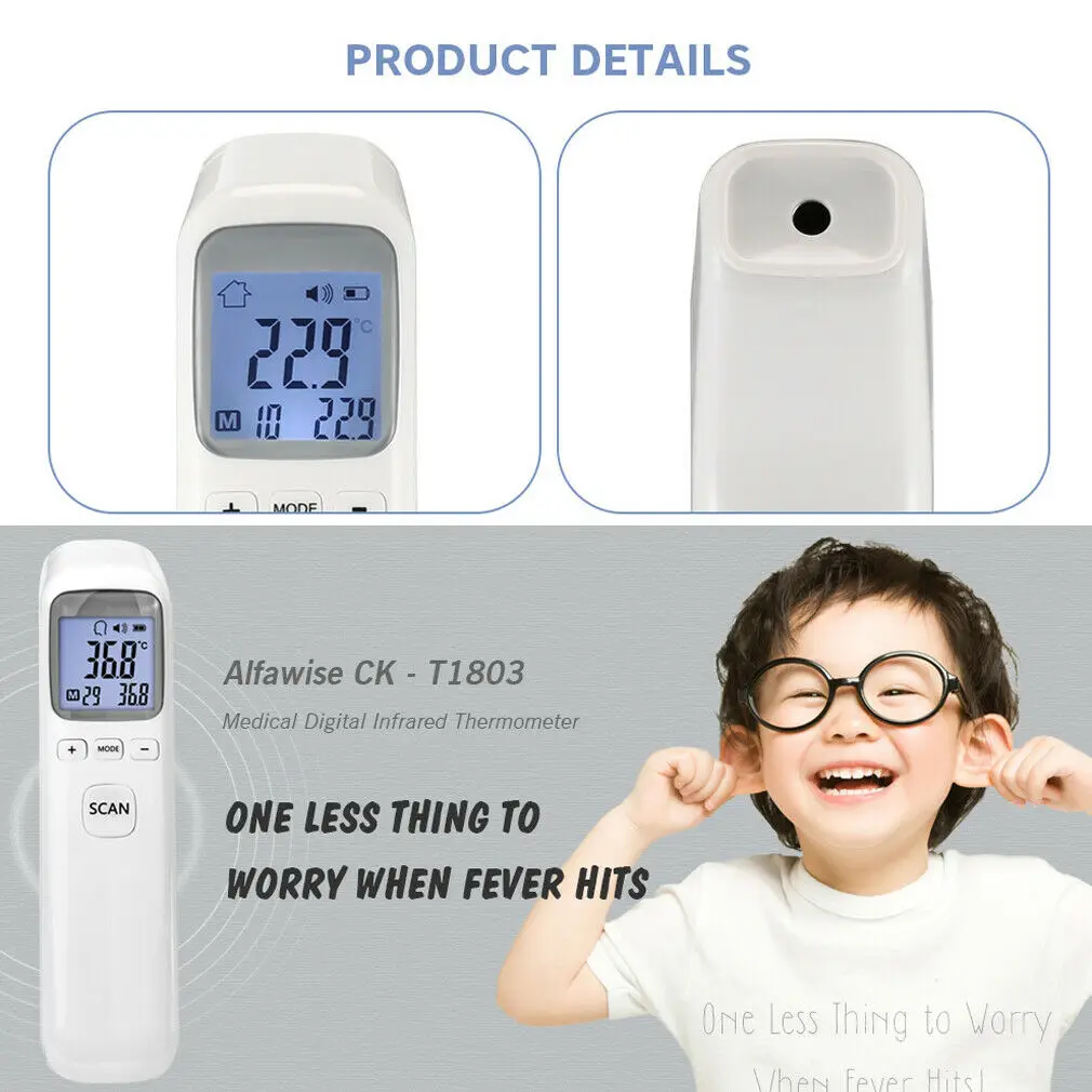 Цифровой Детский безопасный Инфракрасный термометр бесконтактный измерение температуры