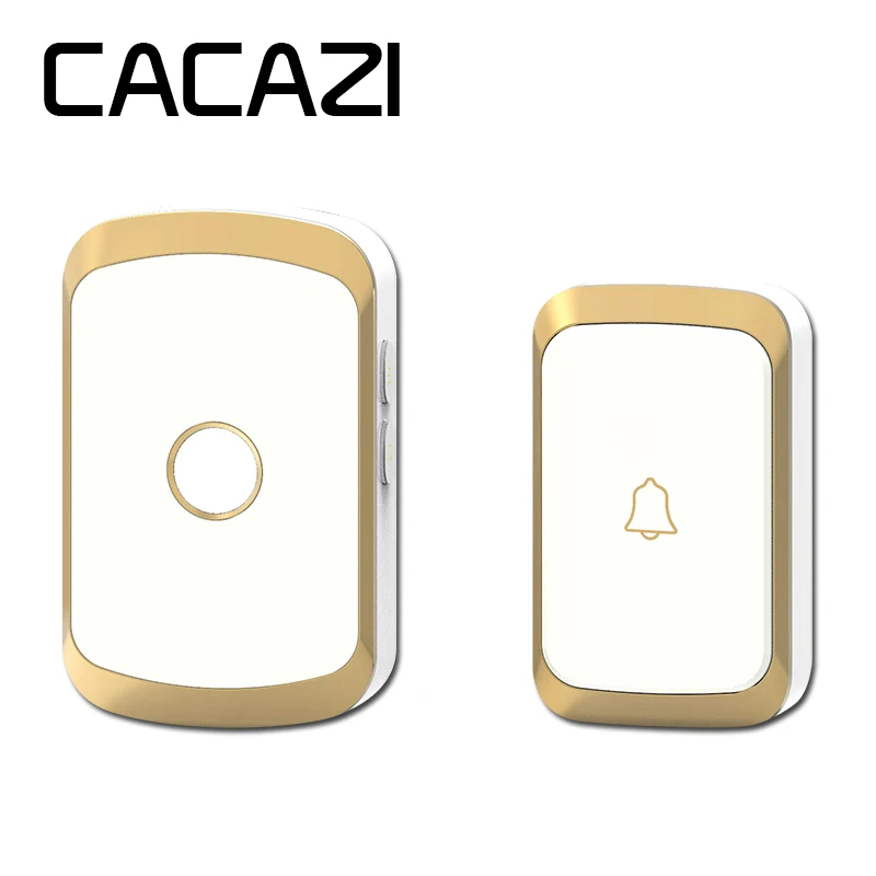CACAZI черный/Золотой/Серебряный беспроводной дверной звонок водостойкий AC 110-220 В 300 м дистанционный дверной звонок 36 мелодия 4 громкости