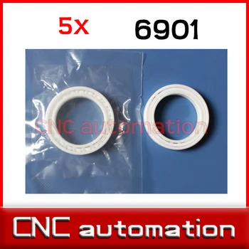 

5pcs full Zirconia ZrO2 6901 ceramic Radial shaft Ball Bearings 12*24*6mm
