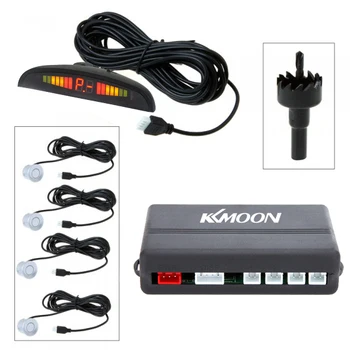

KKmoon Car Parking Radar System Auto Reverse Backup Sensors 4 Black Sensors With Led Display Parking Sensors