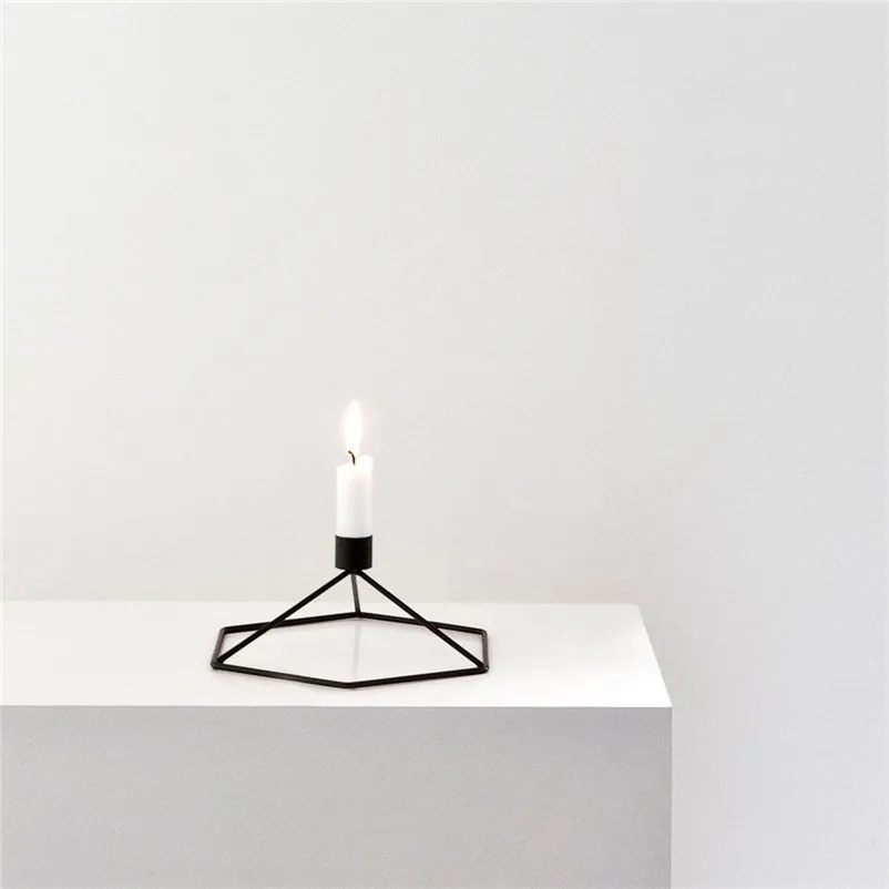 Geometric Candlestick 3D Metal Wall Candle Holder Sconce Home Decor Nordic EA7 