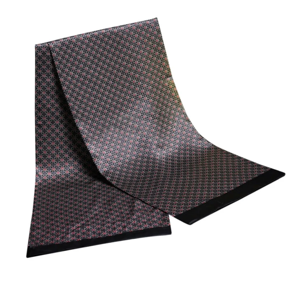 

luxury brand men foulard Satin Scarves Retro Soft Scooter bandana pattern double silk scarfs Men Paisley print cravat silk Scarf