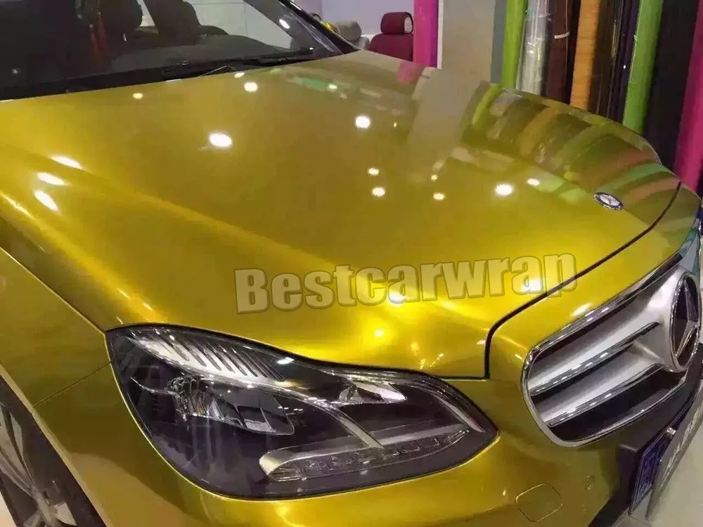audi yellow Glossy metallic car wrapping film mid night candy vhicle boat plane covering styling skin Foil 3m 1080 arlon Graphic (38)