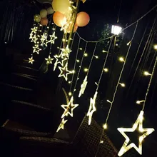 Звездный светодиодный светильник, гирлянда, гостиная, спальня, День Святого Валентина, ночной клуб ktv, вечерние украшения, лампы 2,5 м 138 светодиодный s 12 звезд 220 В