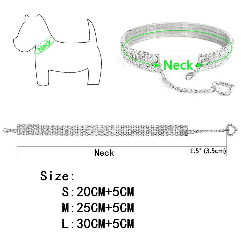 Горный хрусталь маленький щенок воротники, ожерелье с подвеской в виде сердца милый для чихуахуа