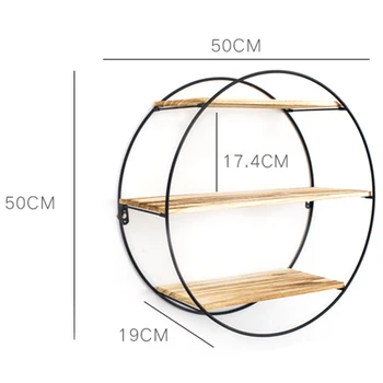 

Iron Wall Hanging Racks Nordic Solid Wood Wall Storage Rack Creative Home Multi-Function Storage Rack