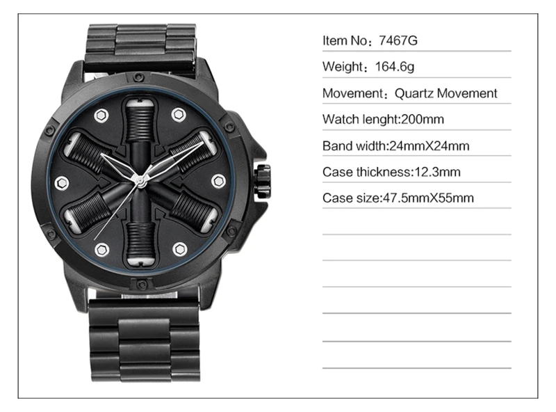 spring shape  steel watch18