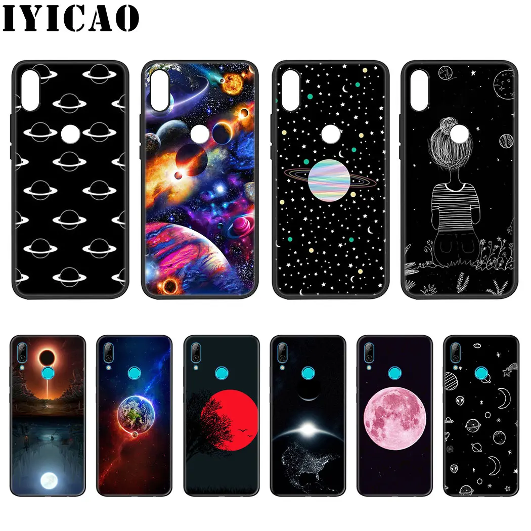 IYICAO Cartoon Moon Stars Planet Soft Case for Xiaomi Redmi Go Note 5 6 7 Pro 5A Prime 4 4X Phone |
