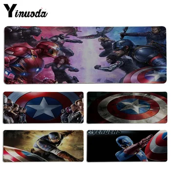 

Yinuoda Your Own Mats Captain America Laptop Gaming Lockedge Mice Mousepad Size for 30x70cm 30x90cm Rubber Rectangle Mousemats