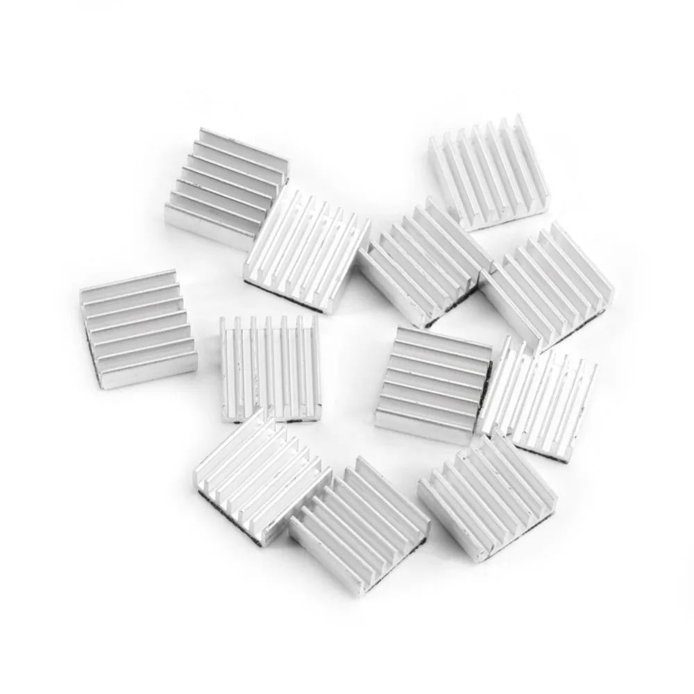 12pcs/set Aluminum Heat Sink Small Adhesive Glue Heatsink 14x14x6mm